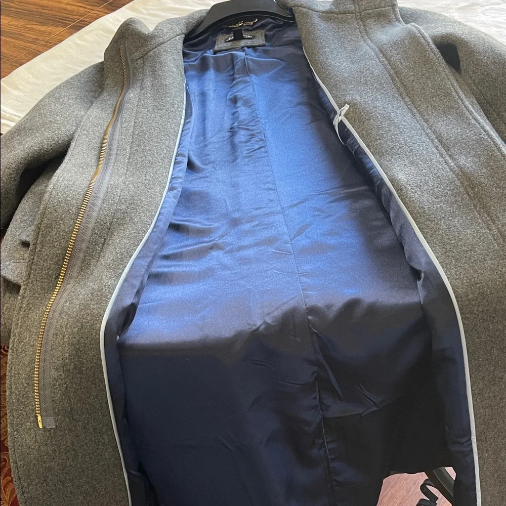 J. Crew Gray Wool-Blend Peacoat with Gold Button Detail - Picture 6 of 8